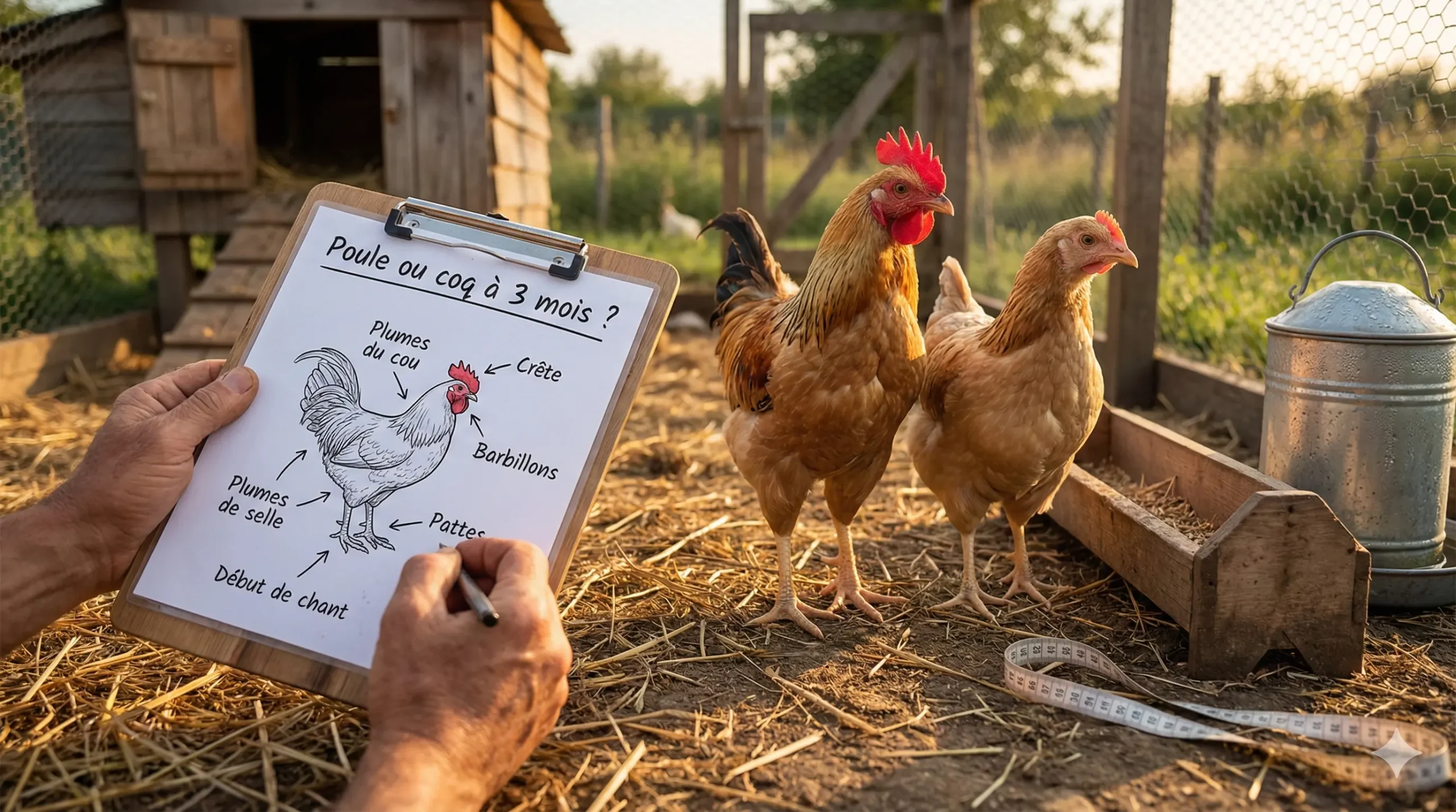 comment reconnaitre une poule d'un coq a 3 mois
